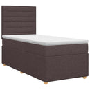 Boxmadras med topmadras Mørk Brun 90 x 190 cm Stof