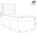 Boxmadras med topmadras Cremefarvet 90 x 190 cm Stof