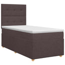 Boxmadras med topmadras Mørk Brun 90 x 190 cm Stof