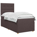 Boxmadras med topmadras Mørk Brun 90 x 190 cm Stof