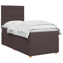 Boxmadras med topmadras Mørk Brun 90 x 190 cm Stof