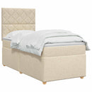 Boxmadras med topmadras Cremefarvet 90 x 190 cm Stof