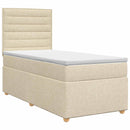 Boxmadras med topmadras Cremefarvet 90 x 200 cm Stof