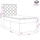 Boxmadras med topmadras med hovedgærde Sort 90 x 200 cm Stof