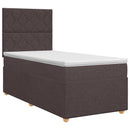 Boxmadras med topmadras Mørk Brun 90 x 200 cm Stof