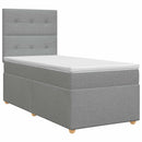 Boxmadras med topmadras Lysegrå 100 x 200 cm Stof