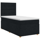 Boxmadras med topmadras med hovedgærde Sort 100 x 200 cm Stof