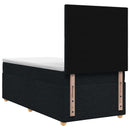 Boxmadras med topmadras med hovedgærde Sort 100 x 200 cm Stof