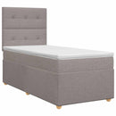 Boxmadras med topmadras Gråbrun 100 x 200 cm Stof