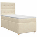 Boxmadras med topmadras Cremefarvet 100 x 200 cm Stof