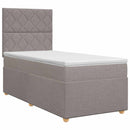 Boxmadras med topmadras Gråbrun 100 x 200 cm Stof