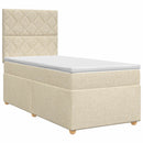 Boxmadras med topmadras Cremefarvet 100 x 200 cm Stof