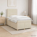 Boxmadras med topmadras Mørk Brun 120 x 190 cm Stof