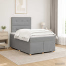 Boxmadras med topmadras Lysegrå 120 x 190 cm Stof