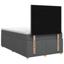 Boxmadras med topmadras Mørkegrå 120 x 190 cm Stof