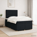 Boxmadras med topmadras med hovedgærde Sort 120 x 190 cm Stof