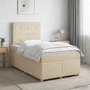 Boxmadras med topmadras Cremefarvet 120 x 200 cm Stof