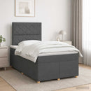 Boxmadras med topmadras Mørkegrå 120 x 190 cm Stof