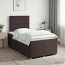 Boxmadras med topmadras Mørk Brun 120 x 190 cm Stof
