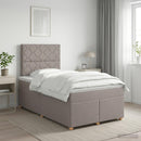 Boxmadras med topmadras Gråbrun 120 x 190 cm Stof