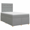Boxmadras med topmadras Lysegrå 120 x 200 cm Stof