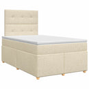 Boxmadras med topmadras Cremefarvet 120 x 200 cm Stof