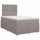 Boxmadras med topmadras Gråbrun 120 x 200 cm Stof