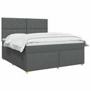 Boxmadras med topmadras Mørkegrå 140 x 190 cm Stof