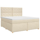 Boxmadras med topmadras Cremefarvet 140 x 190 cm Stof