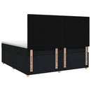 Boxmadras med topmadras med hovedgærde Sort 140 x 200 cm Stof