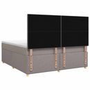 Boxmadras med topmadras Gråbrun 160 x 200 cm Stof