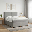 Boxmadras med topmadras Lysegrå 160 x 200 cm Stof