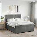 Boxmadras med topmadras Mørkegrå 160 x 200 cm Stof