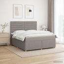 Boxmadras med topmadras Gråbrun 180 x 200 cm Stof