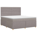 Boxmadras med topmadras Gråbrun 180 x 200 cm Stof