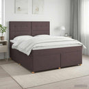 Boxmadras med topmadras Mørk Brun 180 x 200 cm Stof