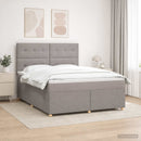 Boxmadras med topmadras Gråbrun 140 x 200 cm Stof