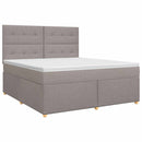 Boxmadras med topmadras Gråbrun 180 x 200 cm Stof