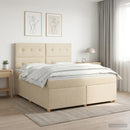 Boxmadras med topmadras Cremefarvet 160 x 200 cm Stof