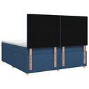 Boxmadras med topmadras med hovedgærde Blå 180 x 200 cm Stof