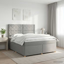 Boxmadras med topmadras Lysegrå 140 x 190 cm Stof