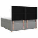 Boxmadras med topmadras Lysegrå 180 x 200 cm Stof