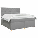 Boxmadras med topmadras Lysegrå 180 x 200 cm Stof