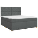 Boxmadras med topmadras Mørkegrå 180 x 200 cm Stof