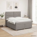 Boxmadras med topmadras Gråbrun 180 x 200 cm Stof
