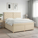 Boxmadras med topmadras Cremefarvet 140 x 190 cm Stof