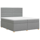 Boxmadras med topmadras Lysegrå 200 x 200 cm Stof