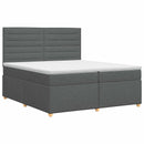 Boxmadras med topmadras Mørkegrå 200 x 200 cm Stof
