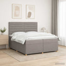 Boxmadras med topmadras Gråbrun 200 x 200 cm Stof
