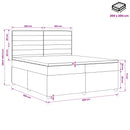 Boxmadras med topmadras med hovedgærde Blå 200 x 200 cm Stof